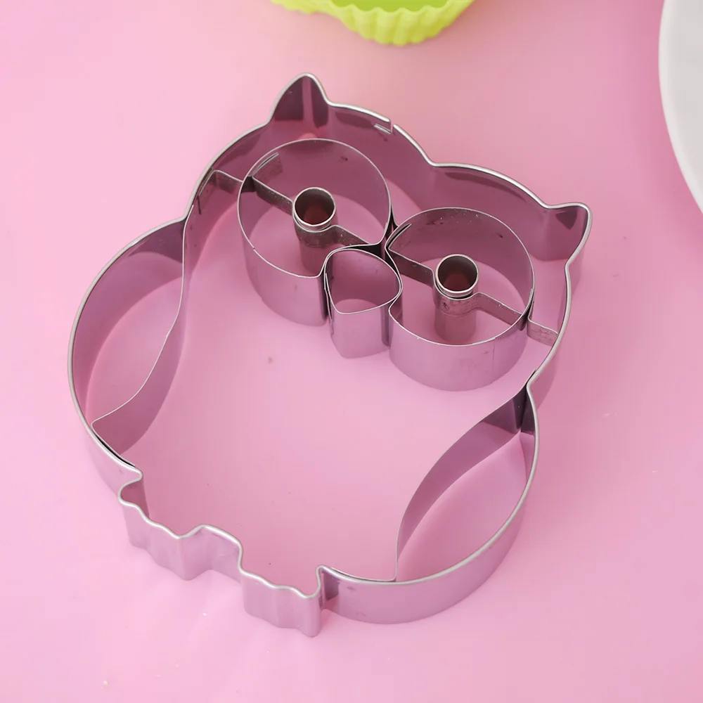 

1pc Kawaii Cute Owl Shaped Cake Mold Cutter Fondant Cake Decorating Tool Stainless Steel Sugarcraft Baking Mold