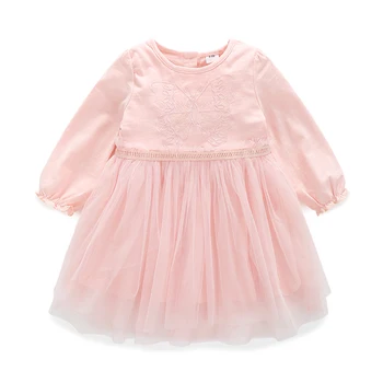 

High quality new baby girl dress pink ball gown girls birthday party dress pink layered yarn tutu dress 6-24M