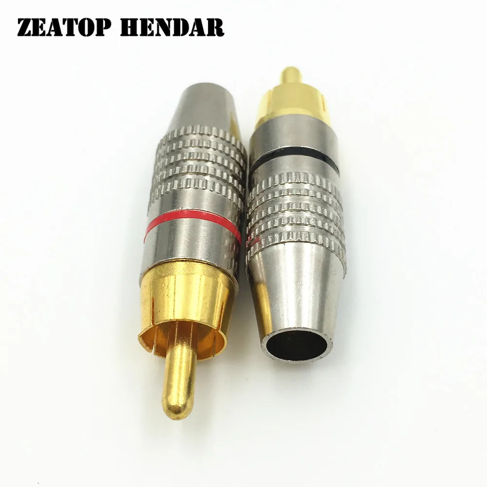 8 шт. позолоченные Коннекторы RCA папа|connectors gold|connector diyconnector cable |
