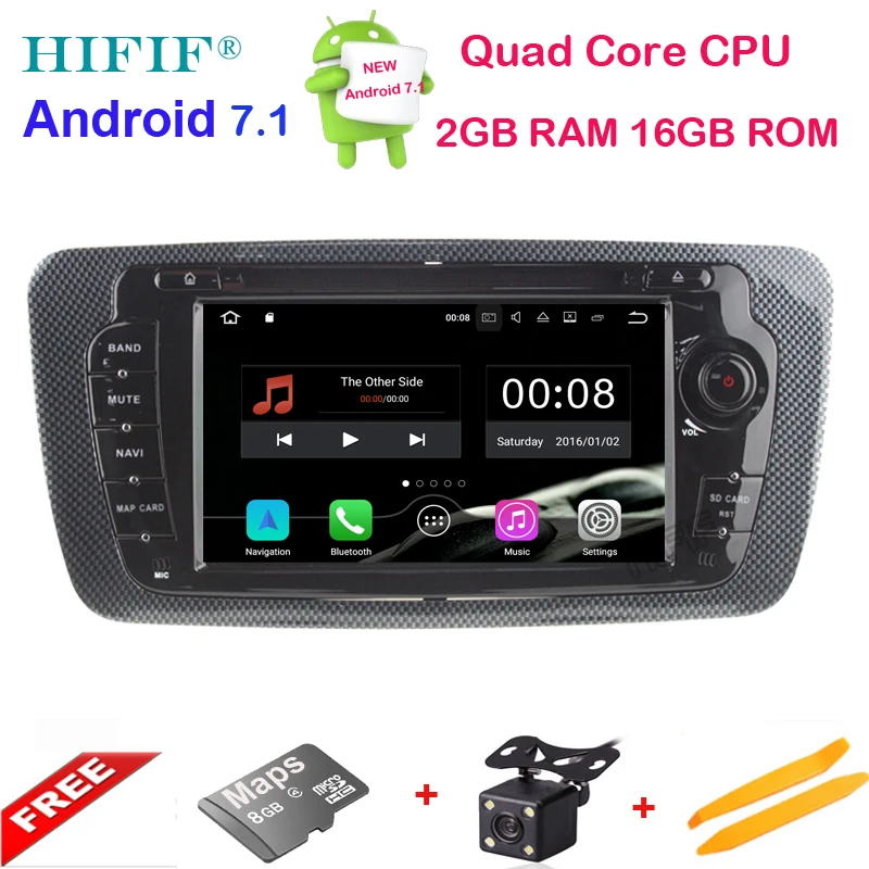 Perfect Quad core Android 7.1 Headunit Car DVD Player For VW Seat Ibiza 2009-2014 Tape Recorder Navi GPS RDS Radio 2G RAM 4G LTE BT WIFI 0