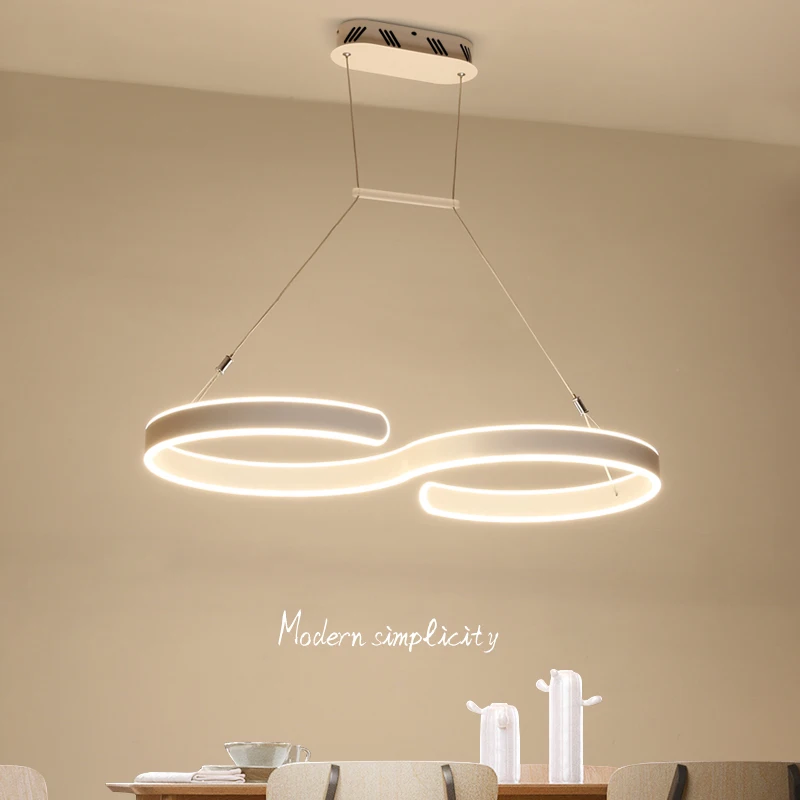 

Minimalism Modern led Chandelier for Kitchen Diningroom White suspension Hanging Pendan Chandeliers for Coffee 85-265V Fixtures