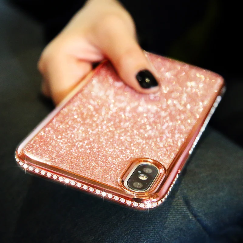 Rhinestone Glitter Case for Apple iphone XS MAX XR 10 X 7 8 Plus 6 S 6s Soft Silicone TPU Diamond Sexy Girl Protector Back Cover (10)