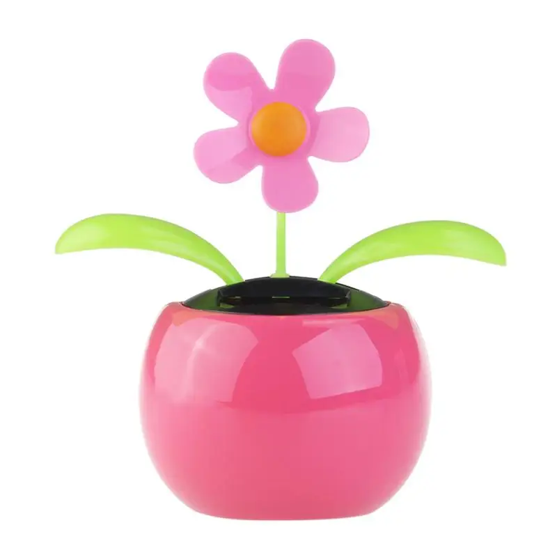

Car Decoration Lights Dacing Solar Flower Car Decor Solar Powered Happy Dancing Flower in the Pot (Pink)