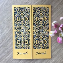 Продвижение 50 шт. желтые Свадебные Пригласительных билетов с пользовательских персонализированные печати лазерная резка Приглашения и полые части cuaotm