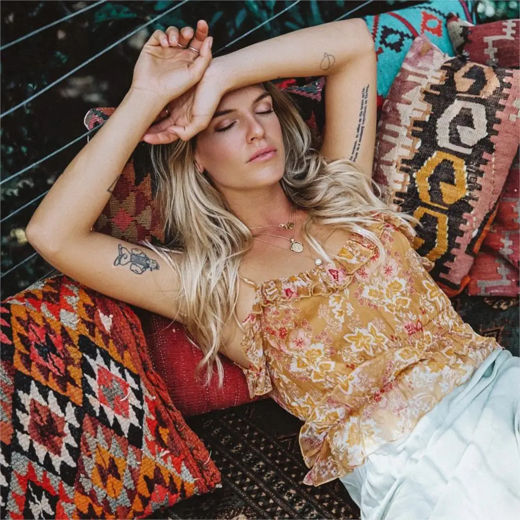 

Jastie Floral Print Chiffon Top Summer Sleeveless Strap Vest Tops Casual Beach Camisole Ruffle Boho Shirt Women Camis Tank Tops