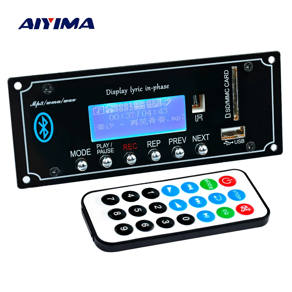 Bluetooth декодер AIYIMA 2 1 плата 12 В MP3 плеер модуль декодирования без потерь Поддержка