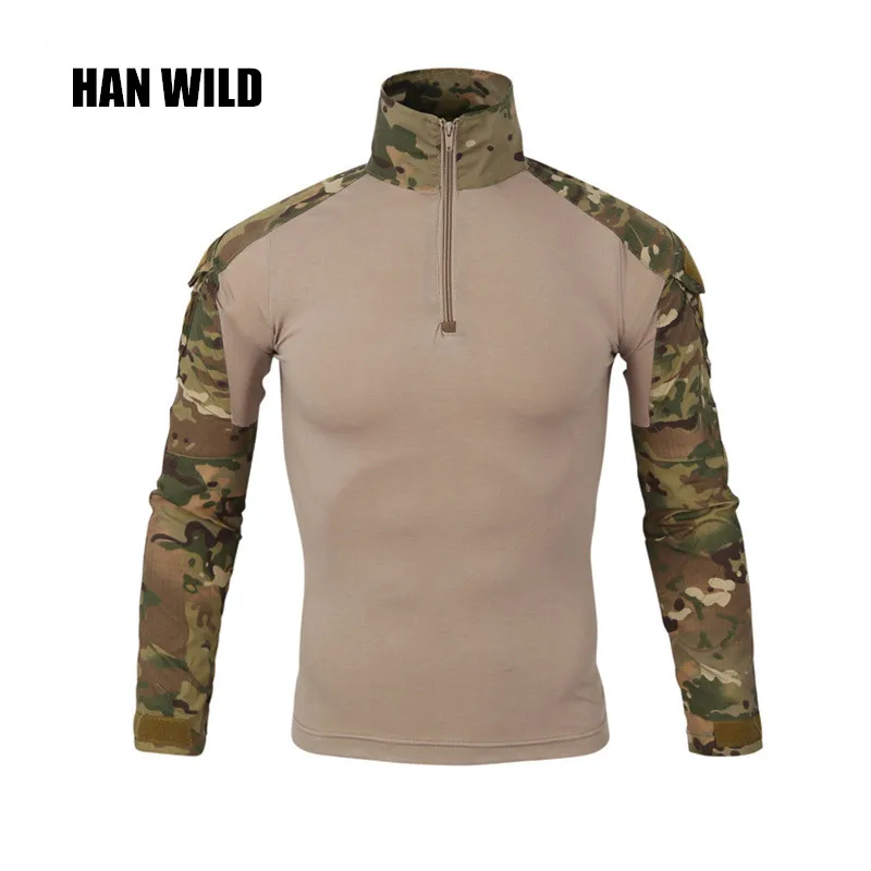 Камуфляжная армейская футболка HAN WILD Gear для мужчин RU солдат Боевая тактическая
