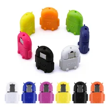 Etmakit Phone Adapter Multi-color Option Robot Shape Android Micro USB To USB2.0 Converter General OTG Adapter For Phones