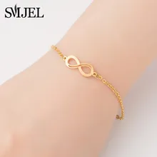 SMJEL, Простой браслет из нержавеющей стали, бесконечность, для женщин, пара, браслеты, ювелирные изделия, подарки для девушек, подружки, pulseras acero inoxidab