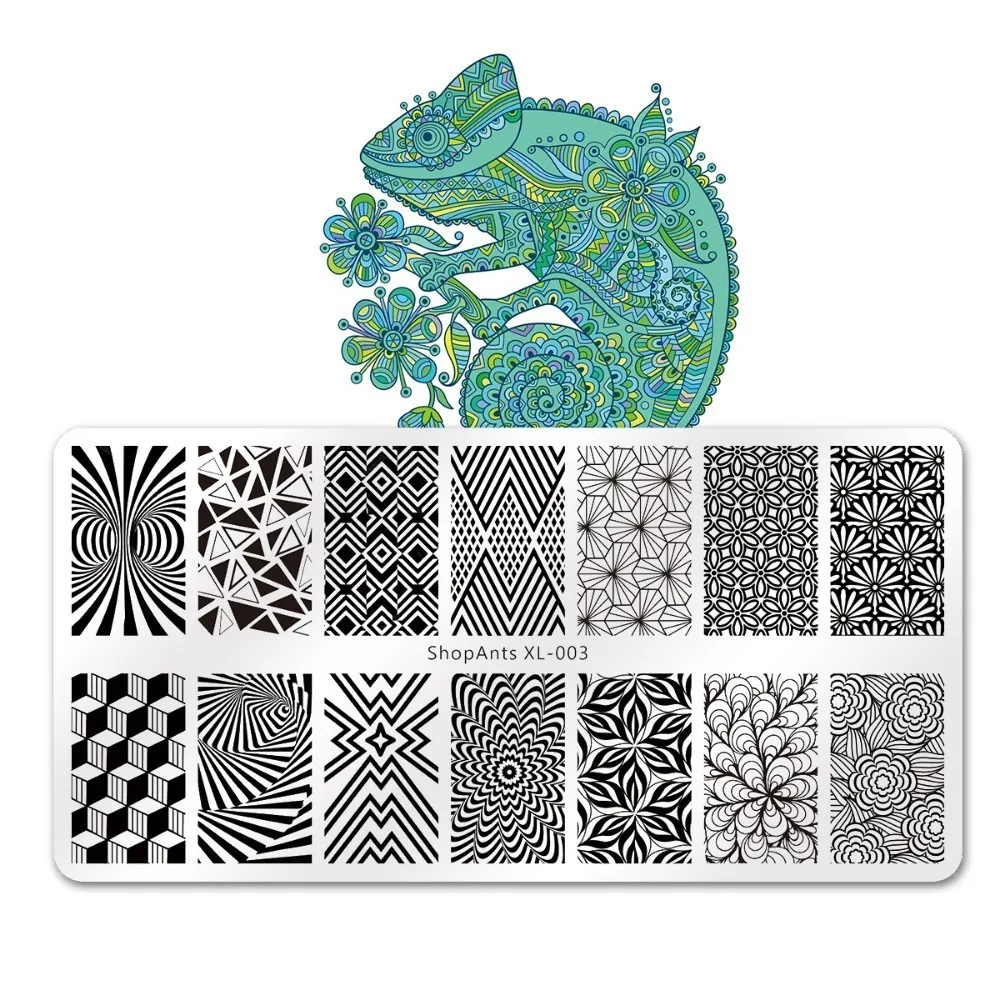 

1 Pc 6*12 Cm Nail Stamping Plates Stencil Accessories Tool Retro Geometric Flowers Nail Art DIY Images