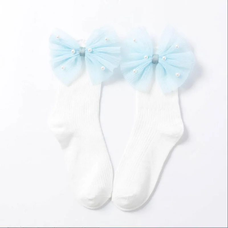 Focusnorm/От 1 до 8 лет носки для маленьких девочек модные хлопковые носки с бантом для девочек