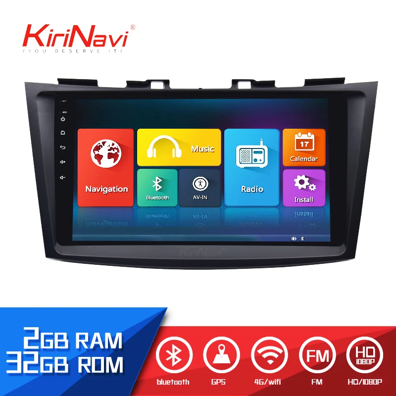 

KiriNavi 2 din 9" Touch Screen Android Car Radio For Suzuki swift 2011-2016 Multimedia GPS Navigation Player audio WIFI MP3 MP4