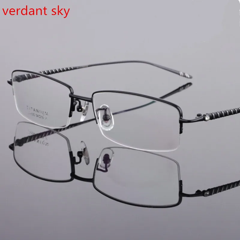 Чистые титановые мужские очки в оправе-половинке, легкие очки, оправа, очки по рецепту, 4 цвета, очки с оправой из чистого титана для женщин