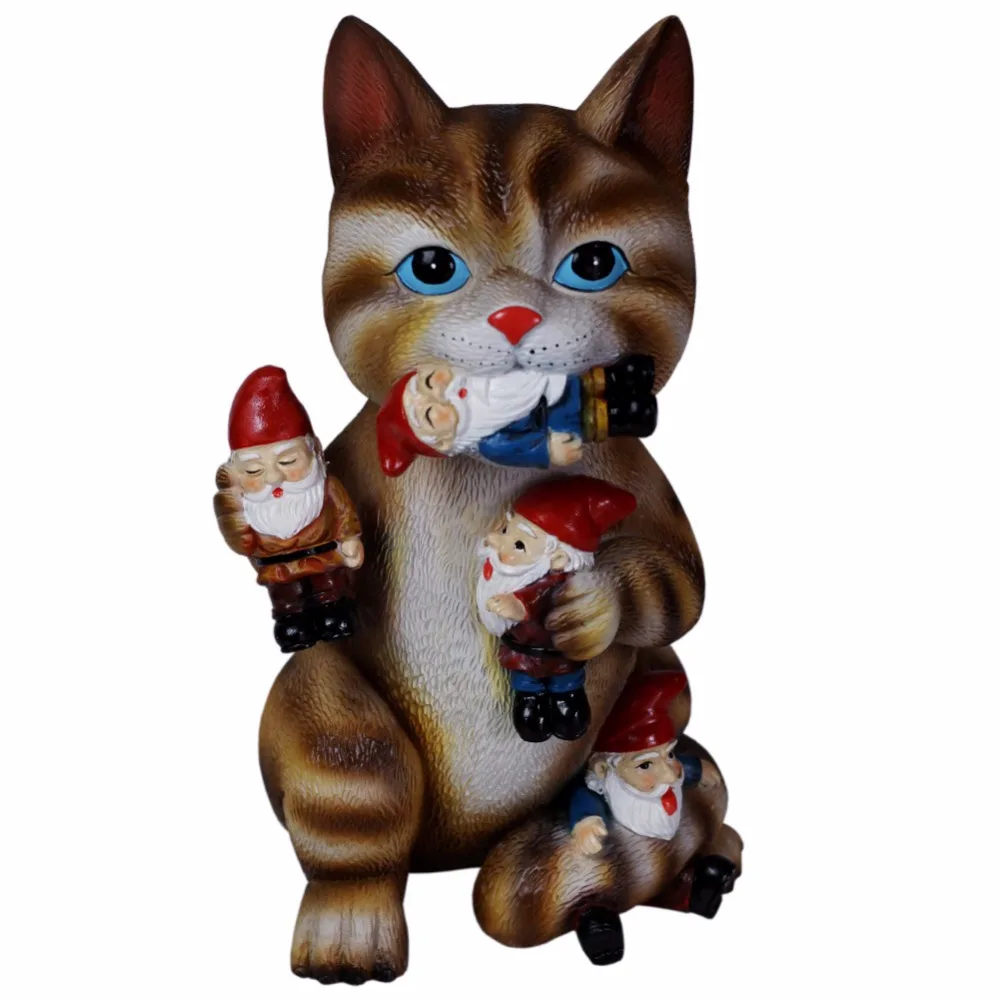 Buycoo Buy Gnome Massacre Garden Statues Funny Cat Massacre Eat