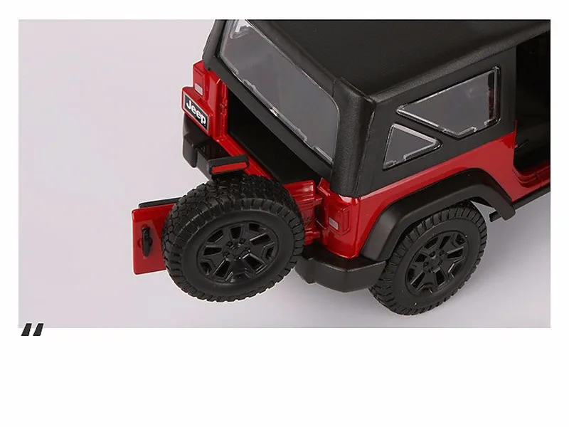 1/18 масштаб красный Jeep Wrangler Willys литая модель автомобиля внедорожная модель дорожного транспортного средства игрушки для детей подарки коллекции