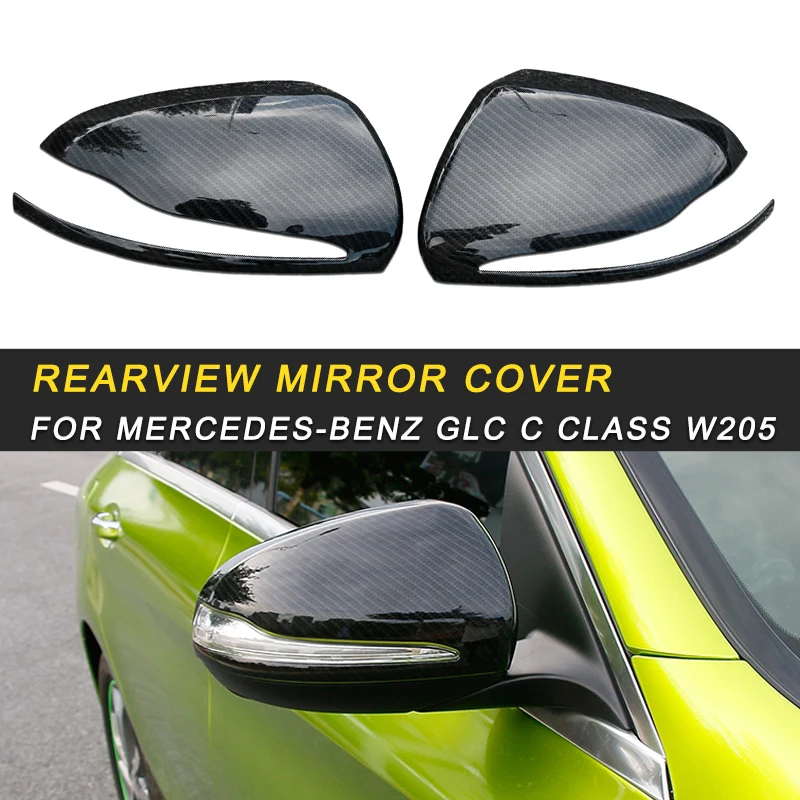 

For Mercedes Benz C Class W205 Rearview Mirror Frame Cover Trim Sticker Cover Accessories Auto