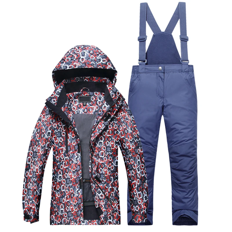 

2018 Jacket+Pants Set Winter Children's Ski Suit, boys Winter skiing suit for Wear, Windproof, Waterproof, Thickening, Ski Wear