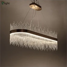 Post Modern Luxury Crystal Led Pendant Light Lustre Gold Luminaires Dining Room Oval Pendant Lamp Hanging Lamp Suspend Lamp italy new design lollipops pendant light colorful glass shades hanging lamp lustre g9 led pendant lamp luminaria suspend lamp
