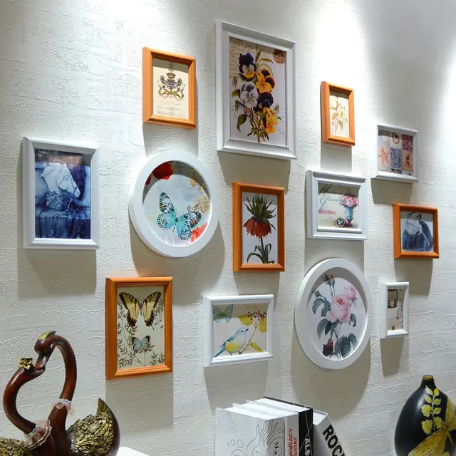 Three Colors Mix And Match 13 Pieces Photo Frames Wall Home Decor Photo