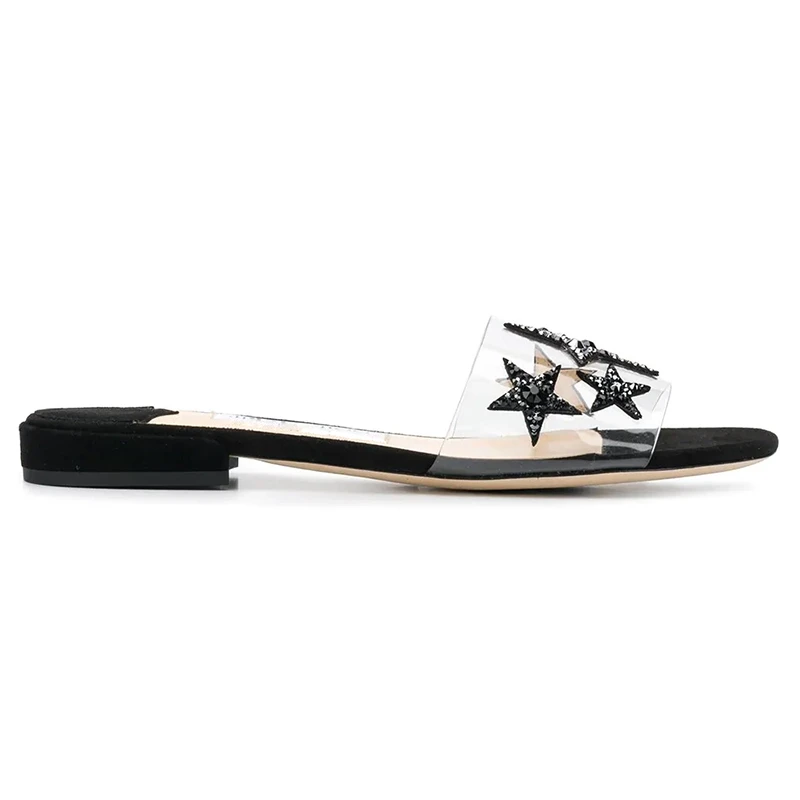Femenino Show Nueva Del Estrella Sandalias Playa De Marca Flops Zapatillas Abierto Pie Dedo As Sapato Flip Cristal Mujer Pvc Diapositivas Planas Acogedor qHBx1W