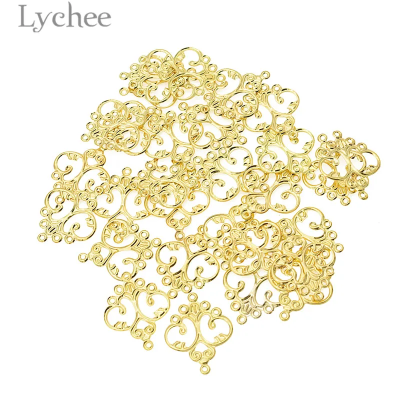 

Lychee 30pcs Metal Filigree Flowers Slice Hollow Album Decorations DIY Handmade Scrapbooking Embellishments Supplies