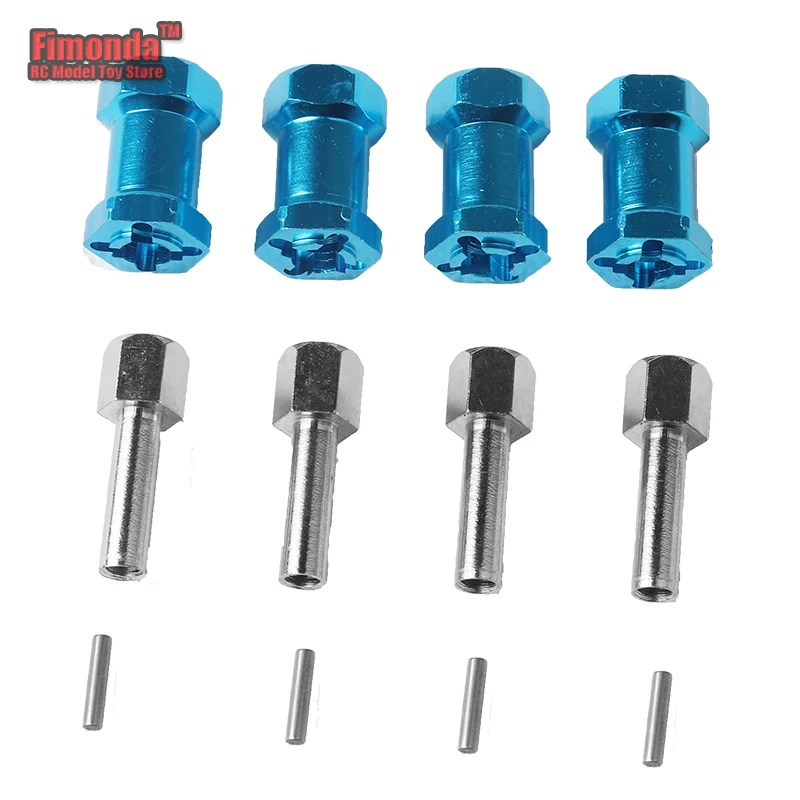 

Fimonda 4Pcs 1/10 Aluminum 12mm Wheel Hex Hub 200mm Extension Adapter Long Combiner Coupler for RC Car HSP Axial Traxxas Parts