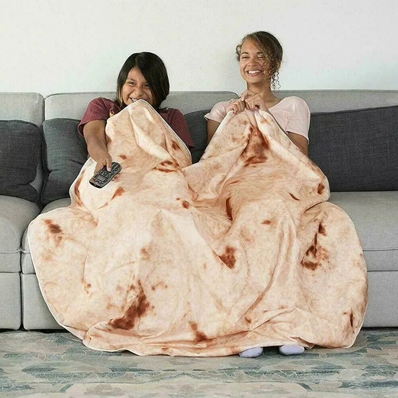 Snack Tortilla Pattern Blanket Newborn Baby Photo Prop Round Burrito