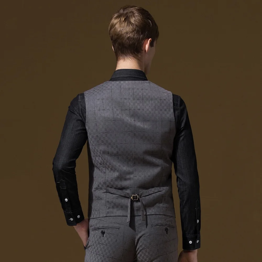 Для мужчин костюмные жилеты новинка высокое качество бренд DANDY Homme осень-зима серый супер тонкий; модная обувь для отдыха; для формальных и деловых встреч и торжеств жениха