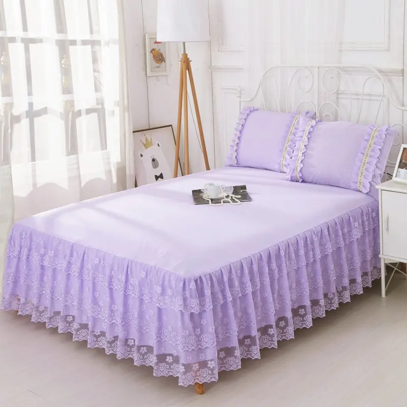 Кружевное постельное покрывало принцессы с цветочным рисунком, покрывало для спальни с покрывалом на резинке, чехол с эластичной лентой queen King, один двойной полный размер 1 шт