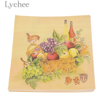 

Lychee Life 20pcs Bird Fruit Wine Paper Napkins Disposable Napkin Tablewares Christmas Birthday Party Supplies