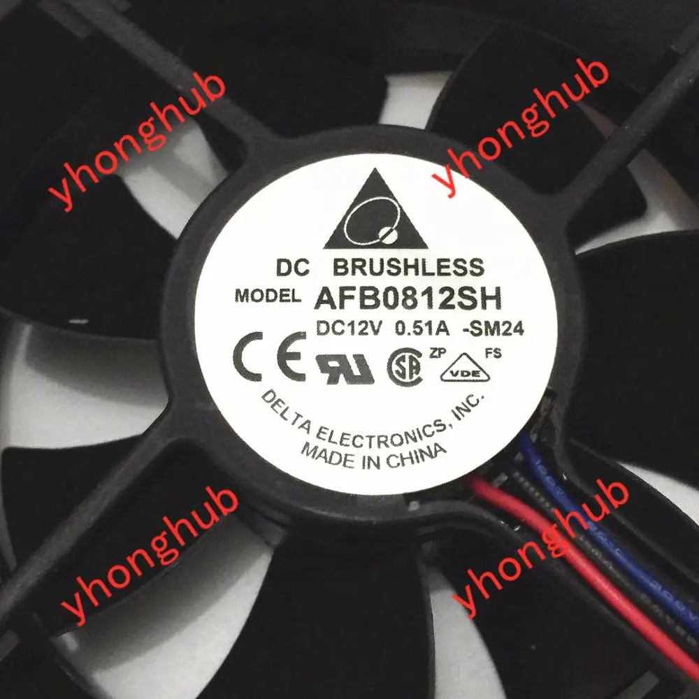 3 проводной охлаждающий вентилятор для сервера Delta Electronics AFB0812SH SM24 постоянный ток