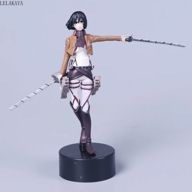 

14cm Anime Attack on Titan Mikasa Ackerman Battle Suit Ver Model PVC Fighting Decoration Action Figure Gift Collectible Doll New