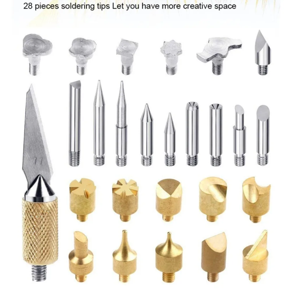

28Pcs/Set Durable Use Metal Screwdriver Soldering Iron Tips Heads Set For Welding Head Rework Tool Kits