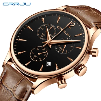 

CRRJU Watches Men Sports Waterproof Date Analogue Quartz Men's Watches Chronograph Business Watches For Men Relogio Masculino