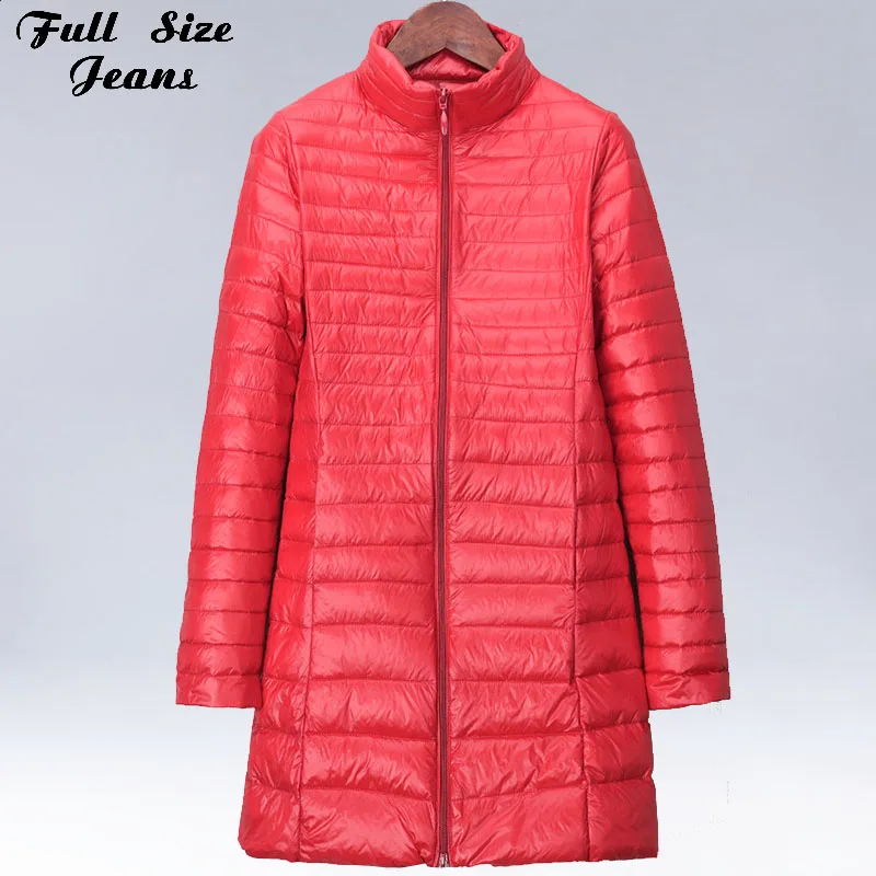 

Winter Plus Size 5XL 6XL 7XL Womens Hoody Duck Down Jackets Mid Long Ultra Light Down Coat Hooded Puffer Jacket Autumn Parkas