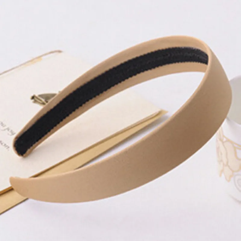 New Women Plain Satin Look Fabric Covered Headband Alice Hair Hairband Head Band