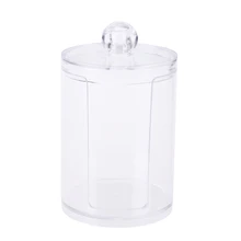 Пластиковая канистра Прозрачная Круглая Коробка для макияжа ватный шарик тампон Косметика органайзер для ювелирных изделий
