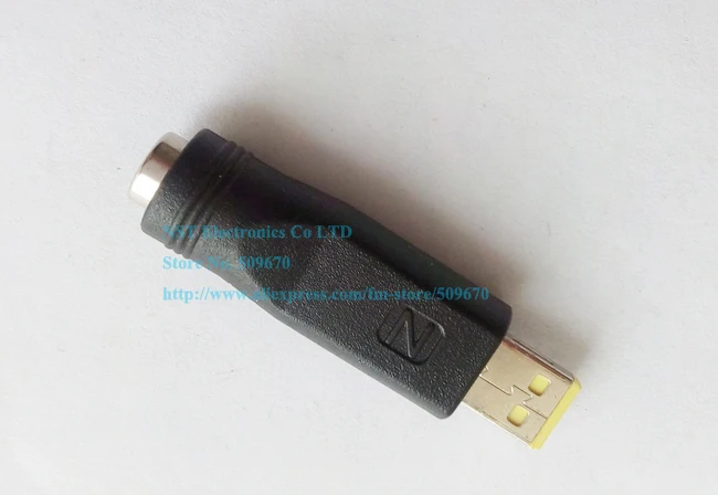 

Small Port Square Yellow Tip Male to DC 5.5x2.1MM Female Plug Connector For Lenovo ThinkPad/Free shipping/2PCS
