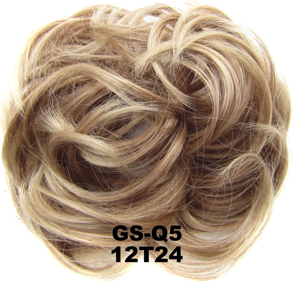 Similler женские эластичные вьющиеся синтетические шиньоны резинка для волос обертка для волос булочка шиньон аксессуары 30 г 44 цвета для свадьбы - Цвет: 12T24