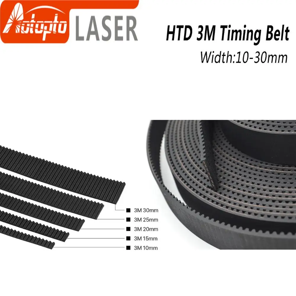High Quality HTD3M PU Open Belt 3M 10mm - 40mmTiming Transmission Belt 3M Polyurethane for CO2 Laser Engraving Cutting Machine