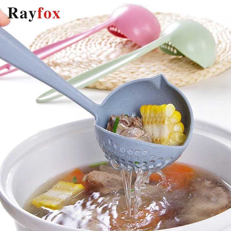 

Creative Kitchen Accessories Tools 2 in 1 Long Handle Soup Spoon Home Strainer Cooking Colander Kitchen Gadgets cocina creativa
