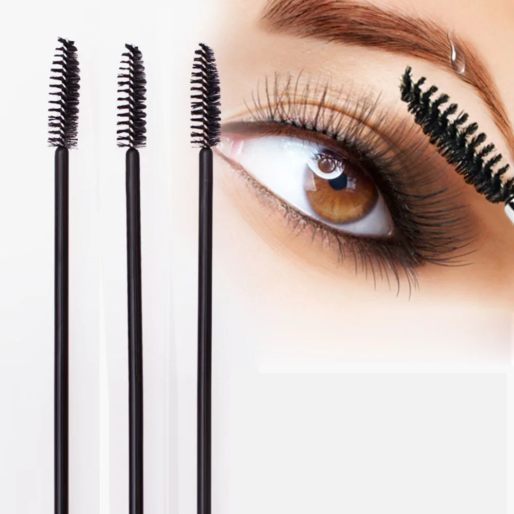 10Pcs Multifunction Black Spiral Eyelash Mascara Wand Eyebrow Brush