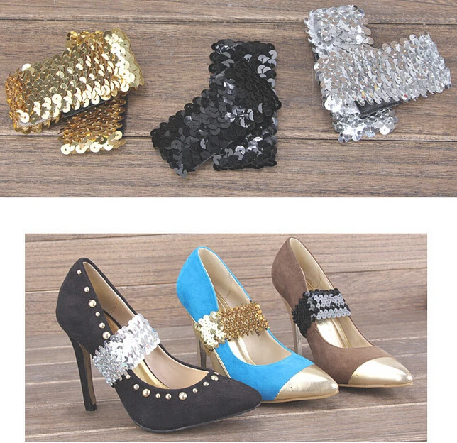 Fashion Shinning Round Sequin High heeled Shoe Band Ankle Band For