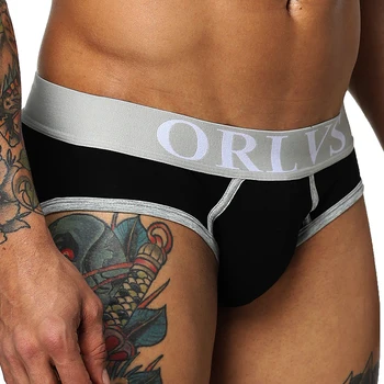 

ORLVS Brand 50PC/LOT Wholesale Mesh Men Briefs Male Underwear Comfortable Panties Cotton Men Briefs Breathable Male Underpants