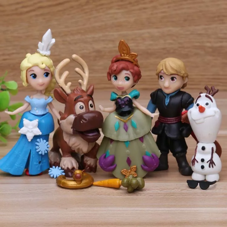 Disney Toys 6 шт./лот 16 см Эльза Анна принцесса замок Ледяной дворец престол ПВХ фигурка