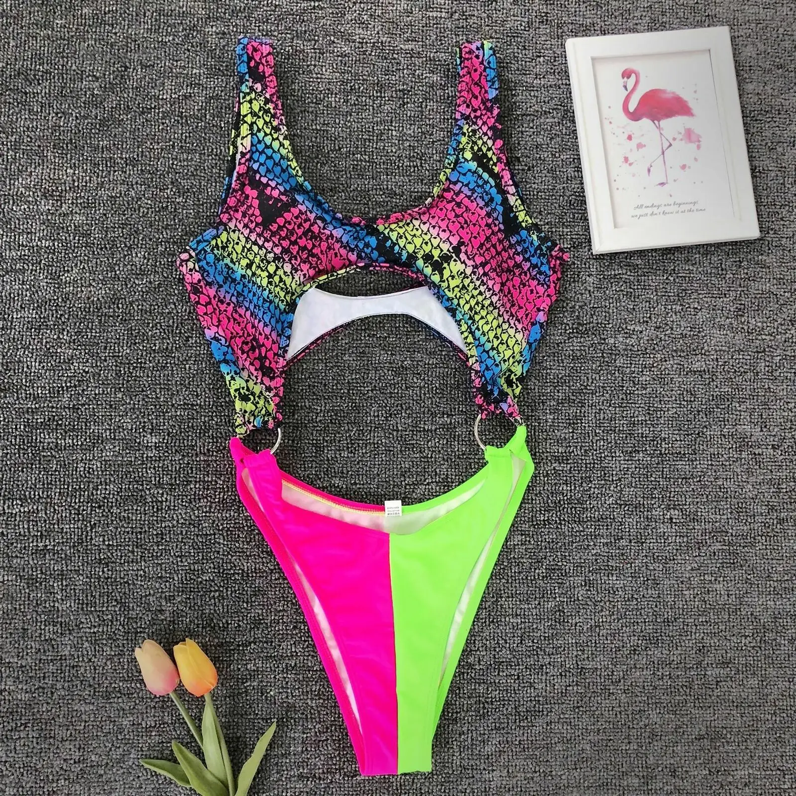

Women's One Piece Sexy Push Up Leopard Snake Bikini Swimsuit Swimwear Bathing