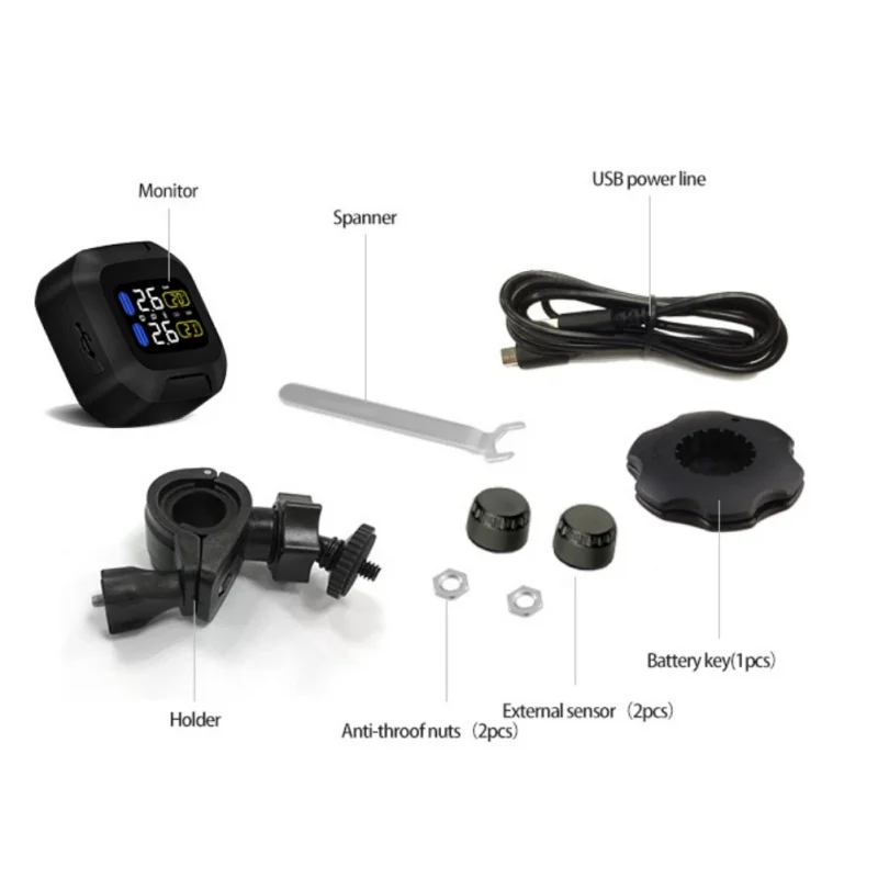 ONEWELL Original Engine Tire Pressure Monitoring System Wireless TPMS Motorcycle Tire Alarm 2 External Sensor Moto Tools