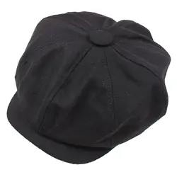 Газетчик Гэтсби Кепки мужские Плющ шляпа Гольф вождения зимние холодной квартире обычный черный