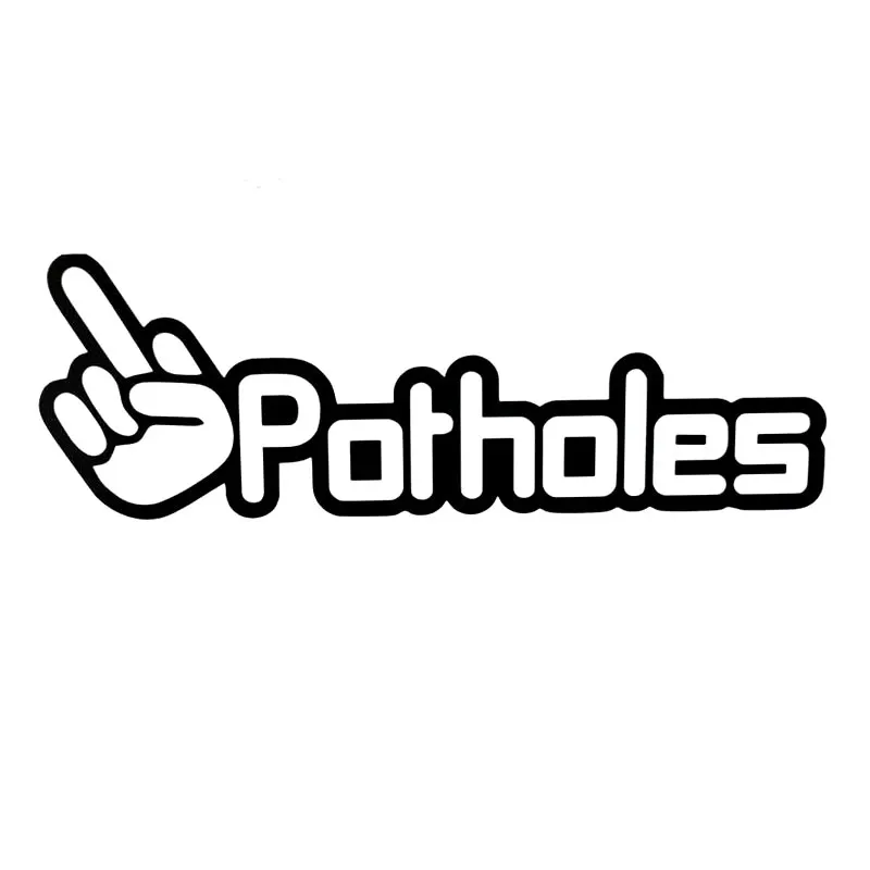 

22.5CM*7.6CM F Potholes Middle Finger Funny Window Sticker Vinyl JDM Car Stickers Decals Decoration Auto Accessories C8-0471