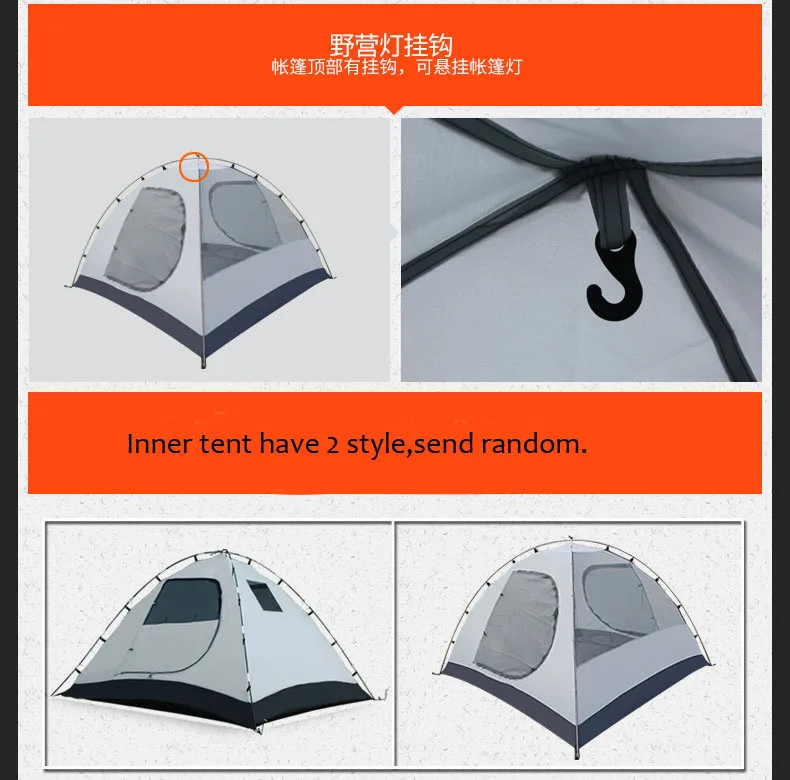 Hewolf открытый одна комната и один Жилая непромокаемая палатка 3-4 многоместная двухслойная семейная кемпинговая ветрозащитная алюминиевая палатка
